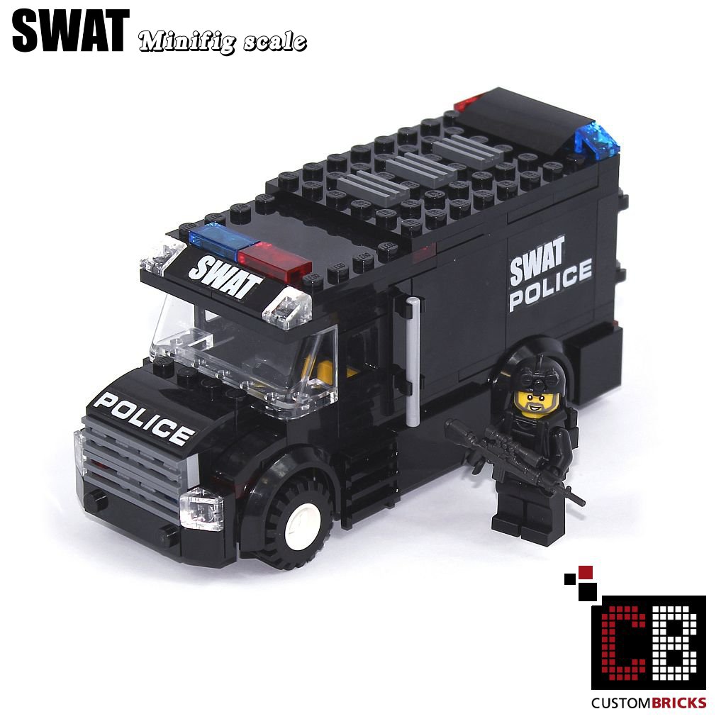 CUSTOMBRICKS.de - CUSTOM Modell MOC City SWAT Special order command Vehicle out of LEGO