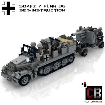 Custom WW2 SdKfz 7 + Flak 36 + SdKfz 7-1 + Sd Anhänger 52