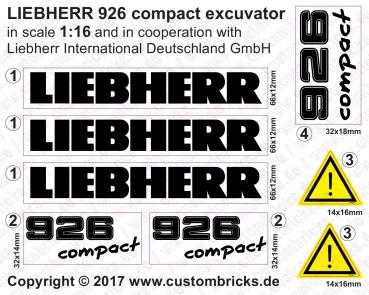 Custom Sticker M 1:16 - LIEBHERR 926 compact excuvator