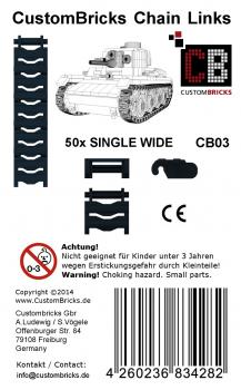 CustomBricks Kettenglieder - 50x Single Wide