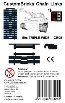 CustomBricks Kettenglieder - 50x Triple Wide