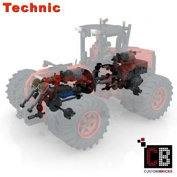 Custom RC großer roter Traktor