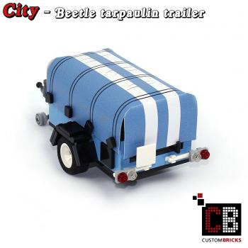 Luggage trailer with tarpaulin - blue - made of LEGO® bricks