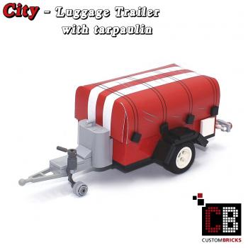 Luggage trailer T1 with tarpaulin - red - made of LEGO® bricks