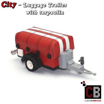 Luggage trailer T1 with tarpaulin - red - made of LEGO® bricks