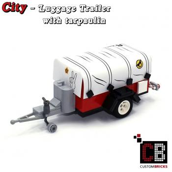 Luggage trailer T1 with tarpaulin - white - made of LEGO® bricks