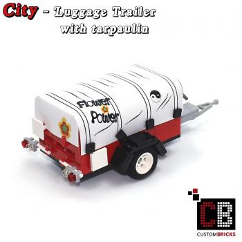 Luggage trailer T1 with tarpaulin - white - made of LEGO® bricks