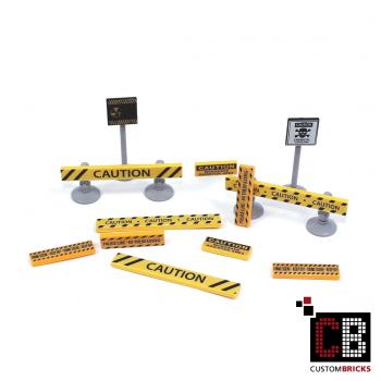 CustomBricks Absperrung aus LEGO Teilen und Custom Stickern