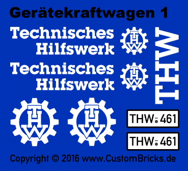 Custom Sticker - THW Modell Gerätekraftwagen 1 - GKW