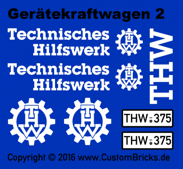Custom Sticker - THW Modell Gerätekraftwagen 2 - GKW