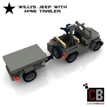 Custom WW2 U.S. MB Willys with M416 Trailer