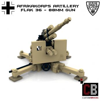 Custom WW2 Afrikakorps Flak 36 - 88mm Kanone