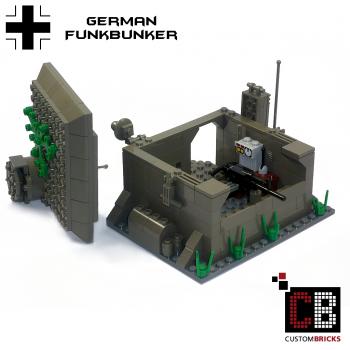 CUSTOM WW2 Funk Bunker mit 2 Soldaten aus LEGO® Steinen