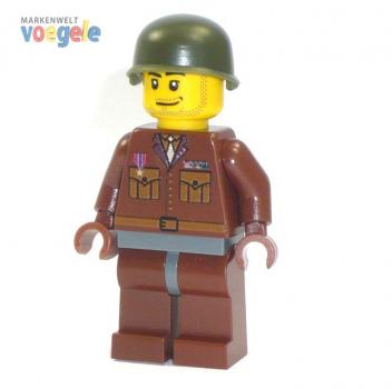 CustomBricks Figure U.S. Offizier brown made of LEGO bricks