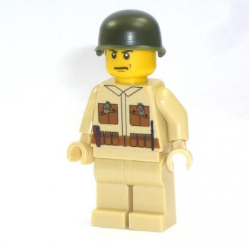 CustomBricks Figure U.S. Soldier tan made of LEGO bricks