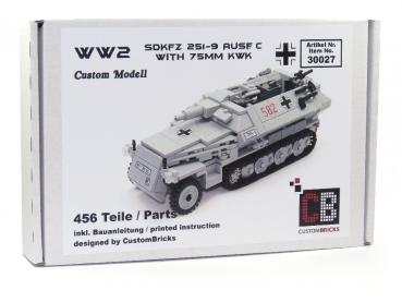 CUSTOM WW2 SdKfz 251-9 Ausf.C mit Soldat aus LEGO® Steinen