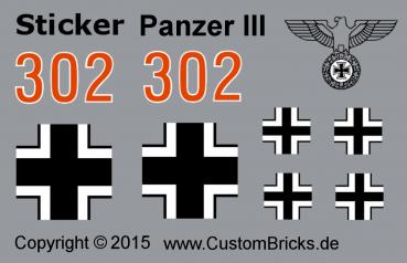 Custom Sticker PzKpfw III Panzerkampfwagen 3