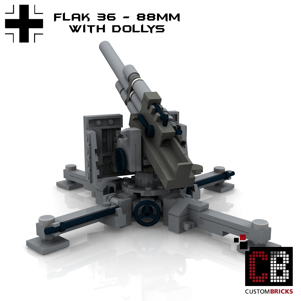 LEGO-Custom-WW2-Artillery-Flak-36-88mm-anti-tank-gun | vlr.eng.br