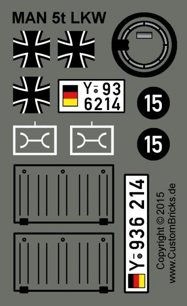CUSTOM Bundeswehr 5t MAN 4x4 LKW - gray - made of LEGO® bricks