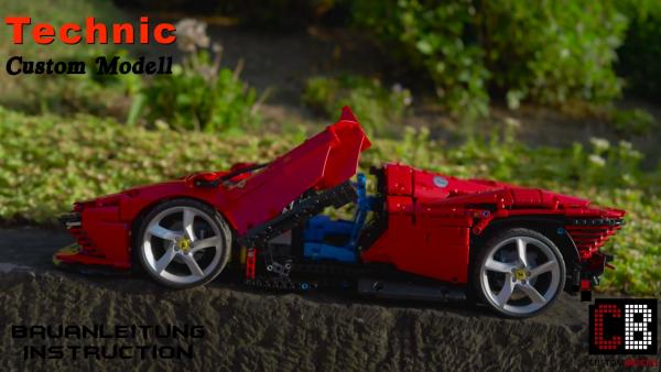 Custom 42143 RC Red Sports Car - modification with SBrick