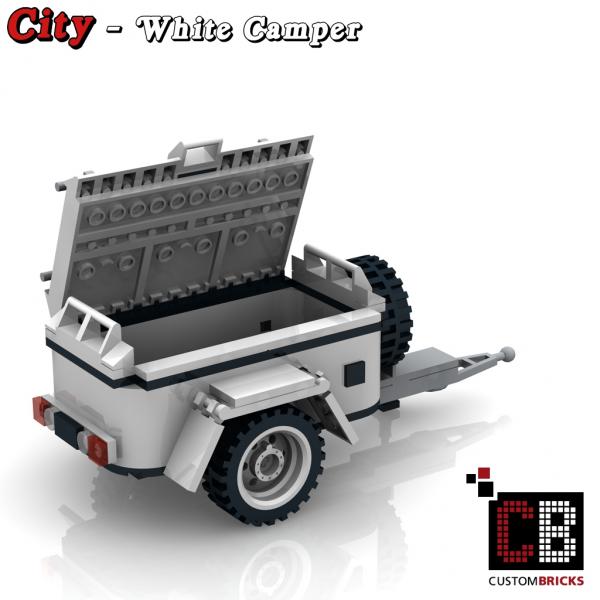 Luggage trailer for 10295 - white - made of LEGO® bricks