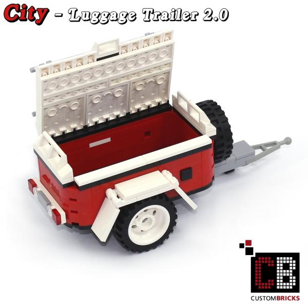 Luggage trailer 2.0 T1 10220 - white - made of LEGO® bricks