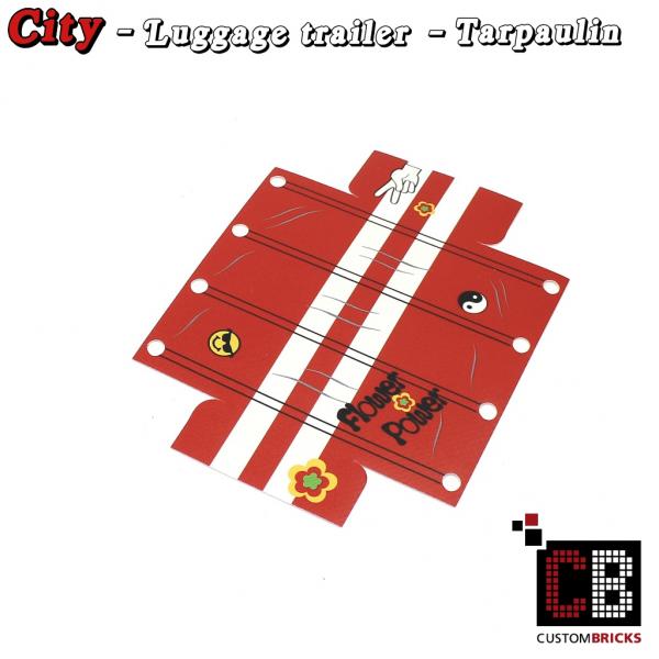 Custom City tarpaulin - red with stripes + decals