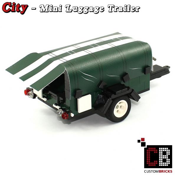 Luggage trailer Mini with tarpaulin - green - made of LEGO® bricks