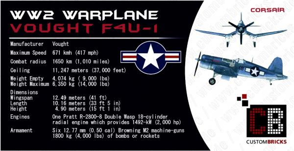 CUSTOM WW2 Warplane - Standfuss + Sticker aus LEGO® Steinen