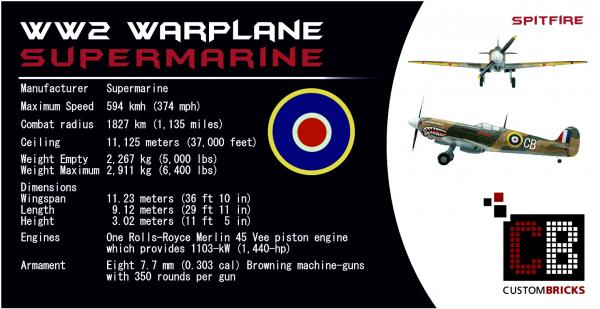 CUSTOM WW2 Warplane - Standfuss + Sticker aus LEGO® Steinen