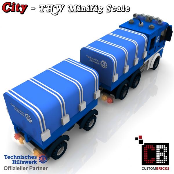 Custom THW Model - Truck long with trailer