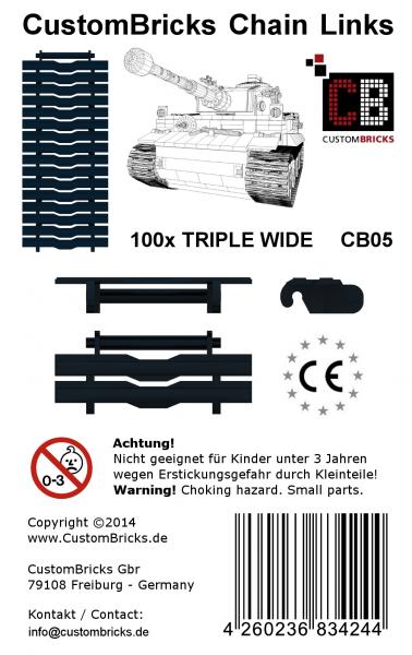 CustomBricks Chain Links - 100x Triple Wide
