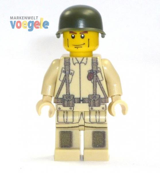 CustomBricks Figure U.S. Airborne Soldier tan made of LEGO bricks