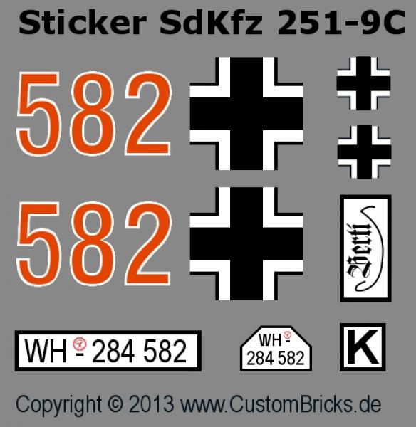 CUSTOM WW2 SdKfz 251-9 Ausf.C mit Soldat aus LEGO® Steinen