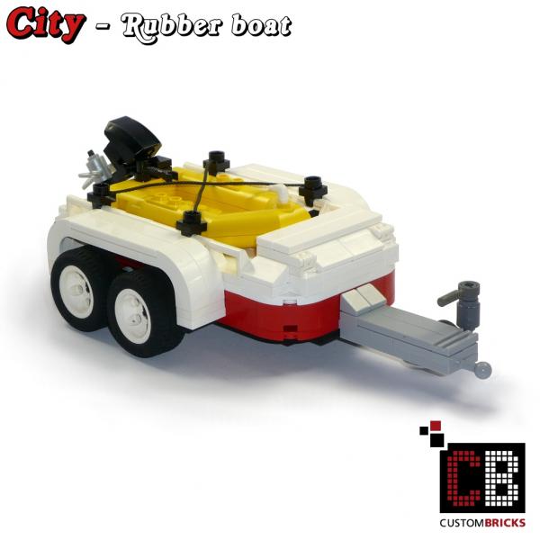 rubber boat with trailer 10220 made of LEGO® bricks