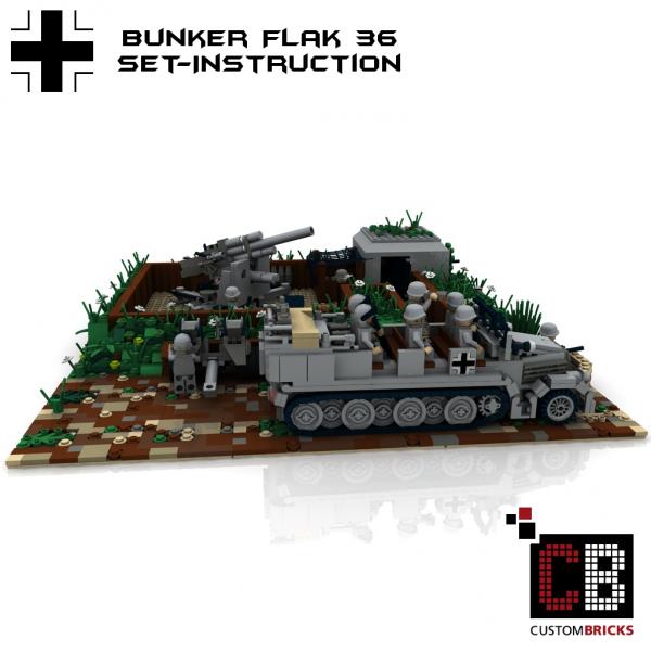 CUSTOMBRICKS.de - LEGO-Custom-WW2-WWII-SdKfz-7-Flak-36-Bunker