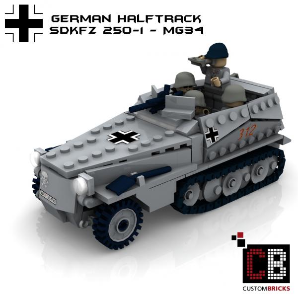  LEGO-Custom-WW2-WWII-SdKfz-250-1-Sd Kfz  CustomBricks-armored-tank