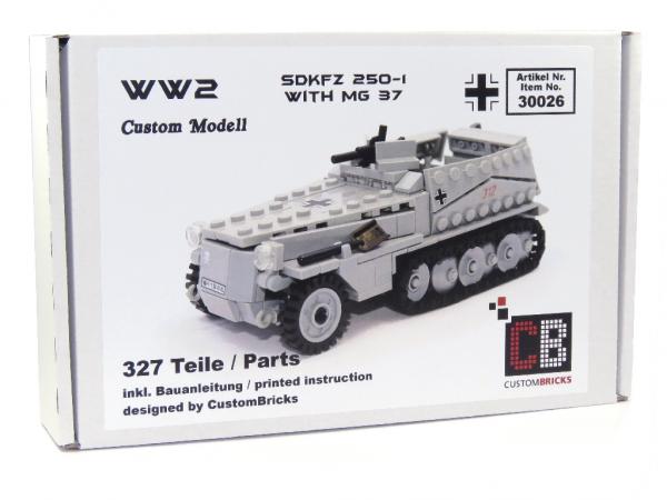 CUSTOM WW2 SdKfz 250-1 - Old Version mit Soldat aus LEGO® Steinen